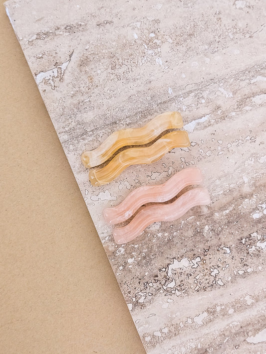 Zephyr Hair Clips - Bellini Pink