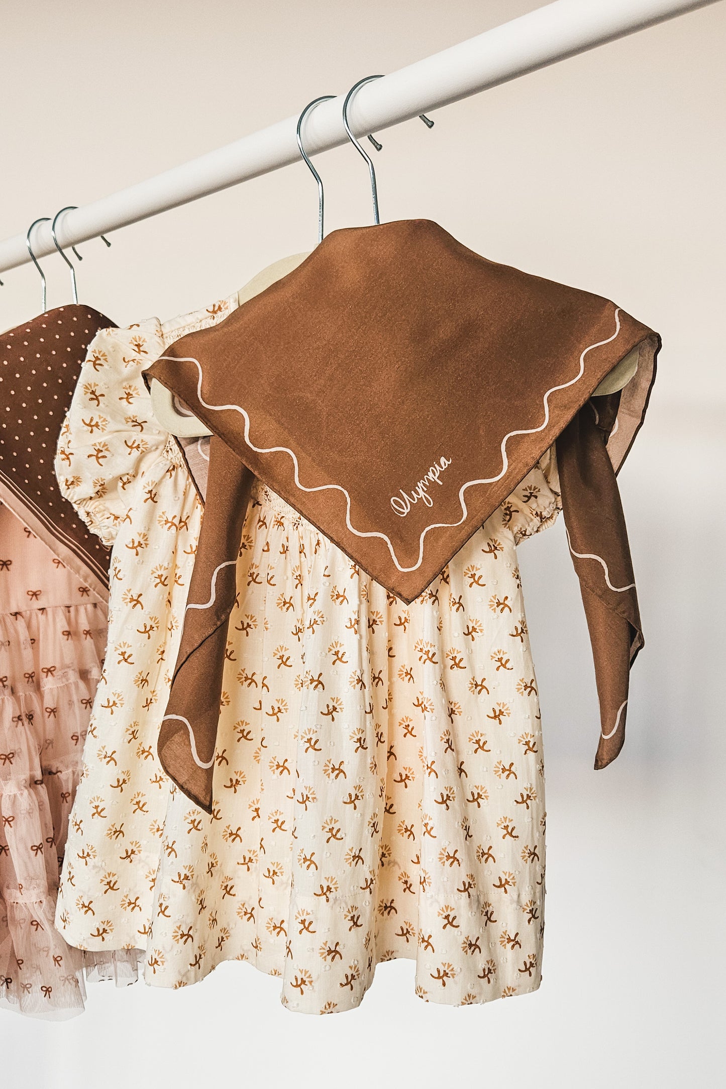 Emilia Antique Gold Scarf - 54x54cm Silk Cotton