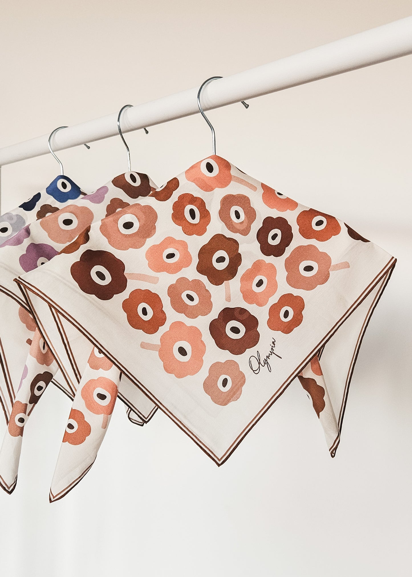 Amelie Spiced Rose Scarf - 54x54cm Silk Cotton