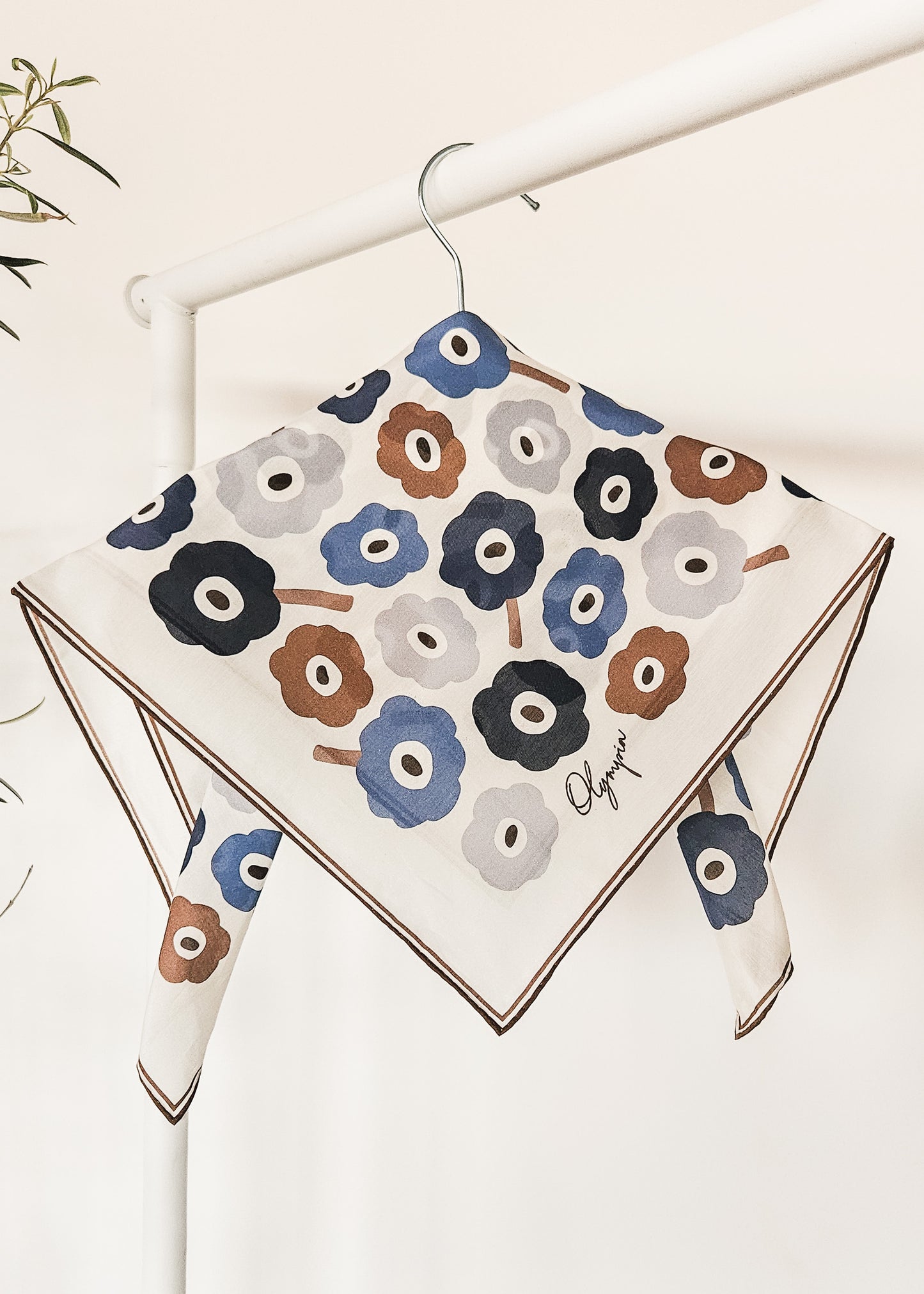 Amelie Denim Dusk Scarf - 54x54cm Silk Cotton
