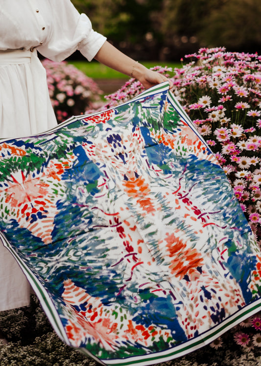 Elodie Coral Reef Limited Edition Silk Scarf - 89x89cm | S/S 2023-24 (NZ)