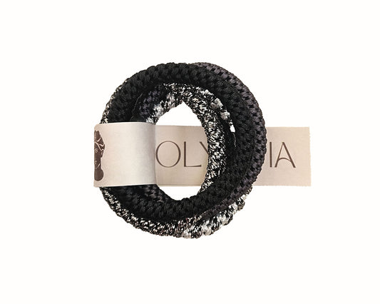 Alba Hair Ties - Black/Grey Mix