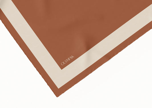 Imelda Amber/Hessian Scarf - 89x89cm Silk Twill