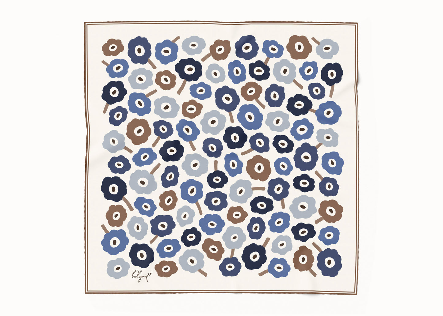Amelie Denim Dusk Scarf - 54x54cm Silk Cotton