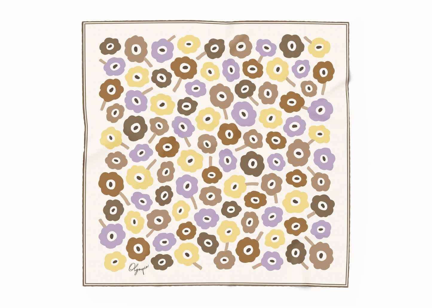 Amelie Lavender Honey Scarf - 54x54cm Silk Cotton