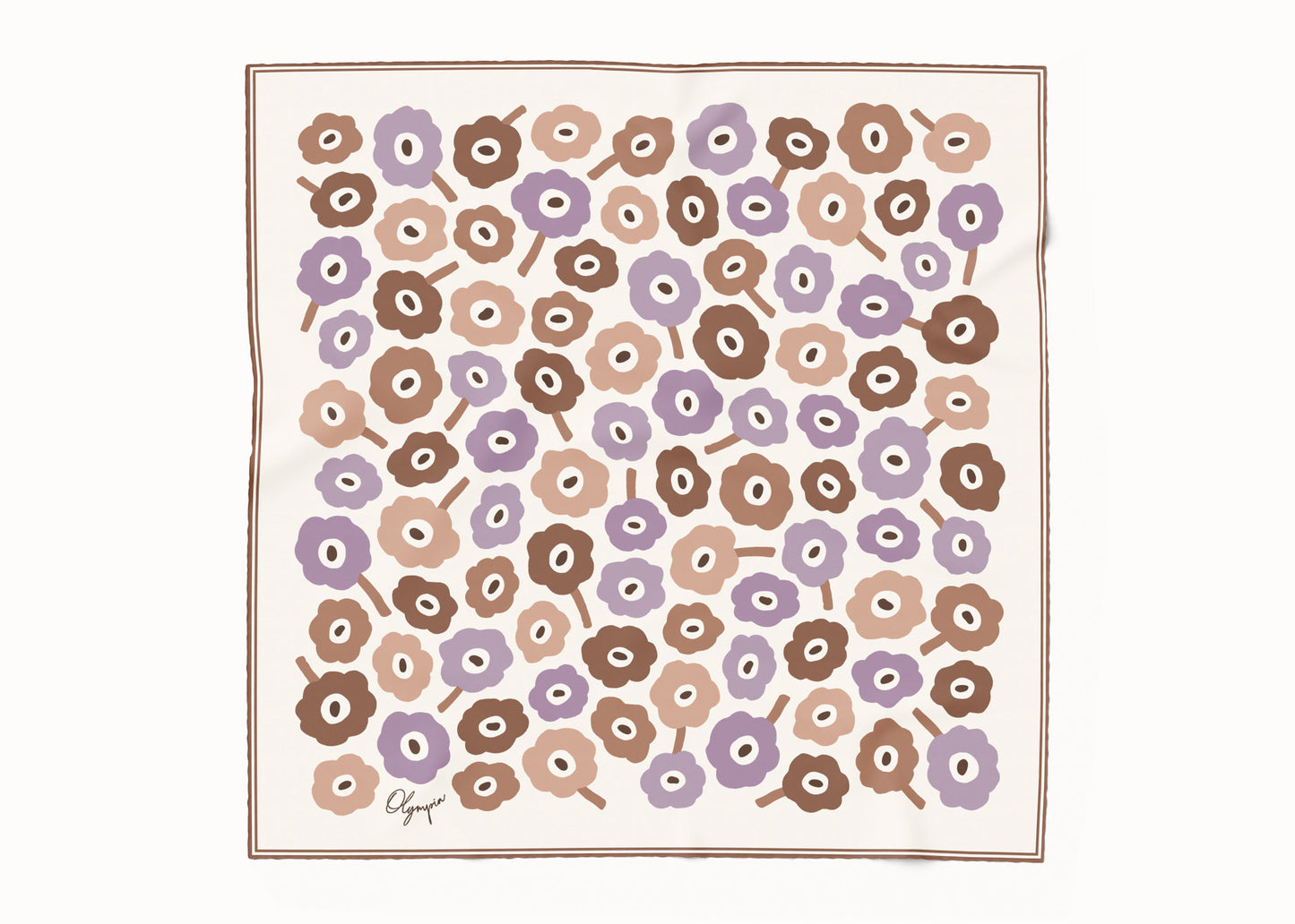 Amelie Toasted Lilac Scarf - 54x54cm Silk Cotton