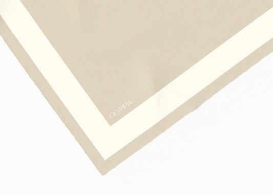 Imelda Stone/Cream Scarf - 89x89cm Silk Twill - Imperfect