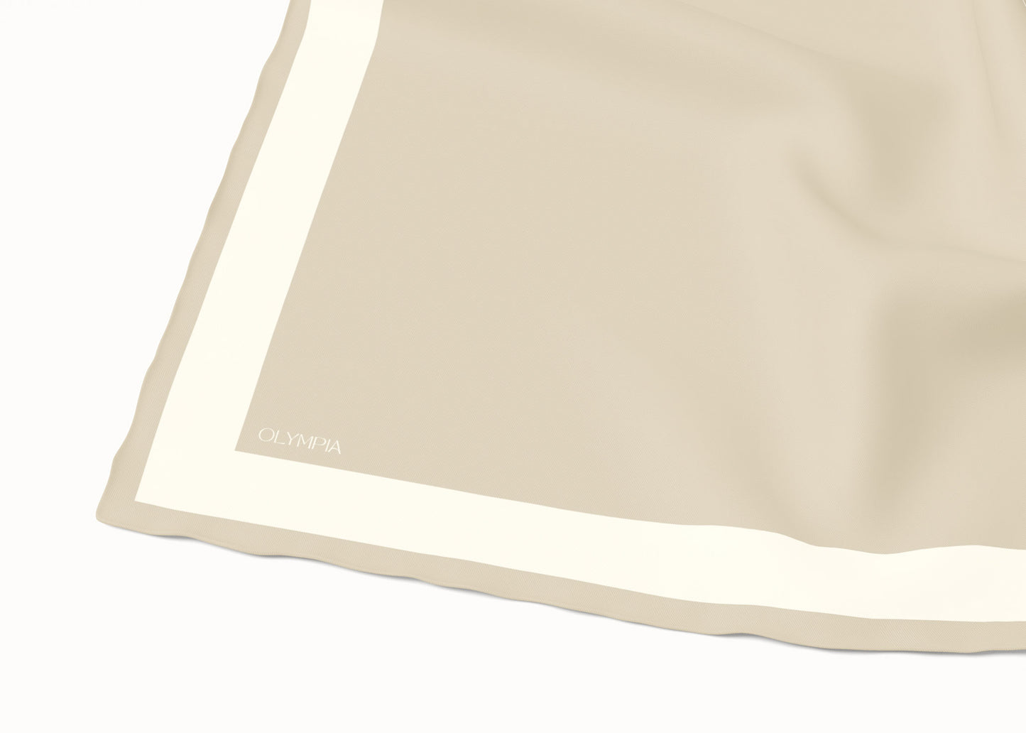 Imelda Stone/Cream Silk Scarf - 89x89cm