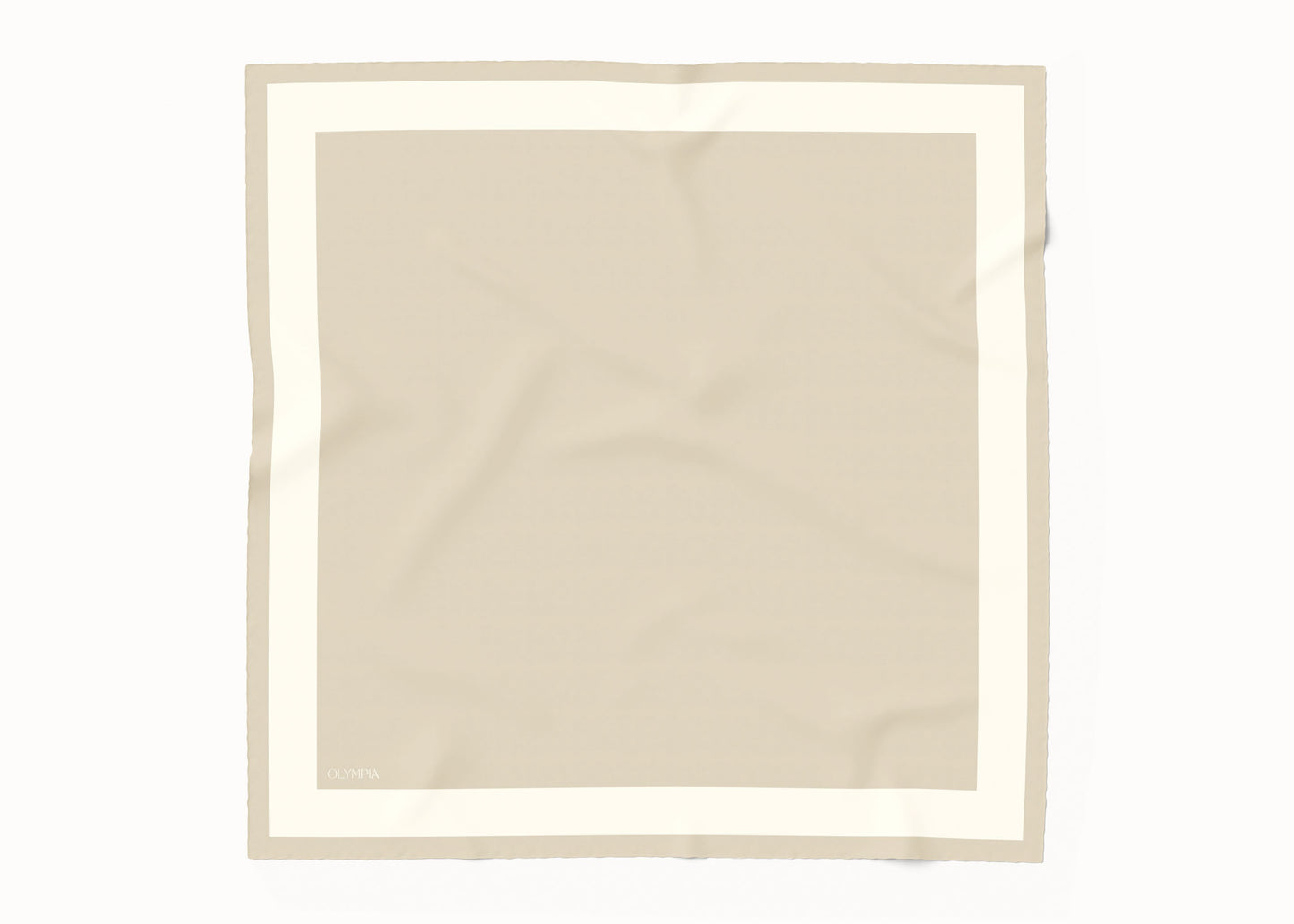 Imelda Stone/Cream Silk Scarf - 89x89cm