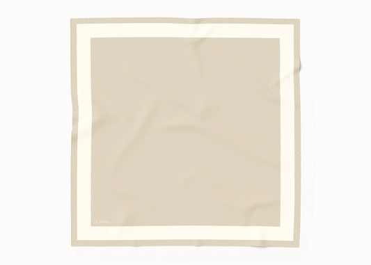 Imelda Stone/Cream Scarf - 89x89cm Silk Twill - Imperfect