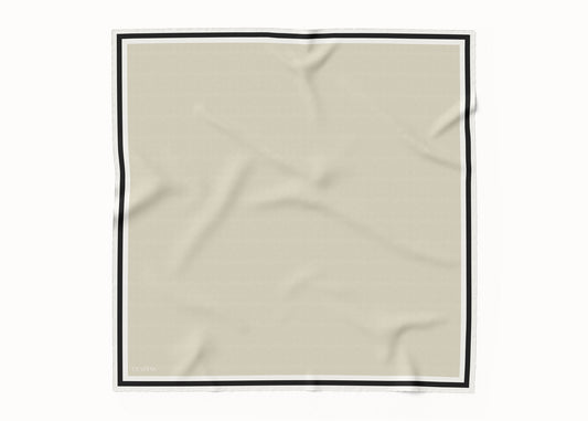 Grace Bone/Alabaster/Coal Silk Scarf - 89x89cm