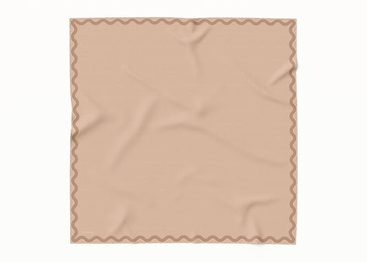 Sophie Peach Puff Scarf - 89x89cm Silk Twill