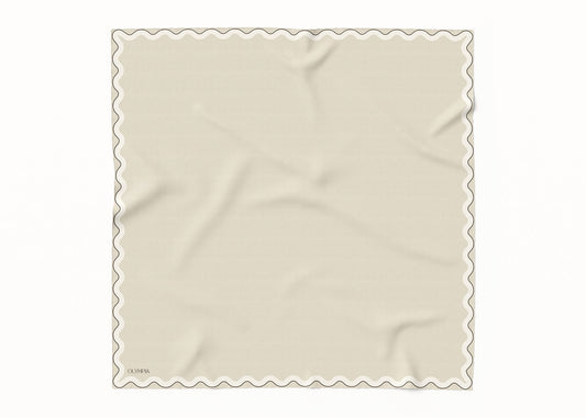 Sophie Linen/Half Ricecake Scarf - 89x89cm Silk Twill - Imperfect