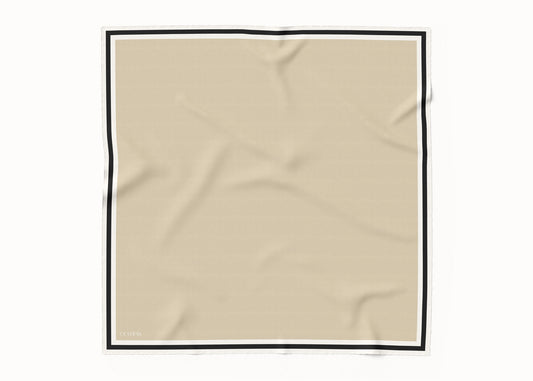 Grace Oat/Antique White/Coal Scarf - 89x89cm Silk Twill