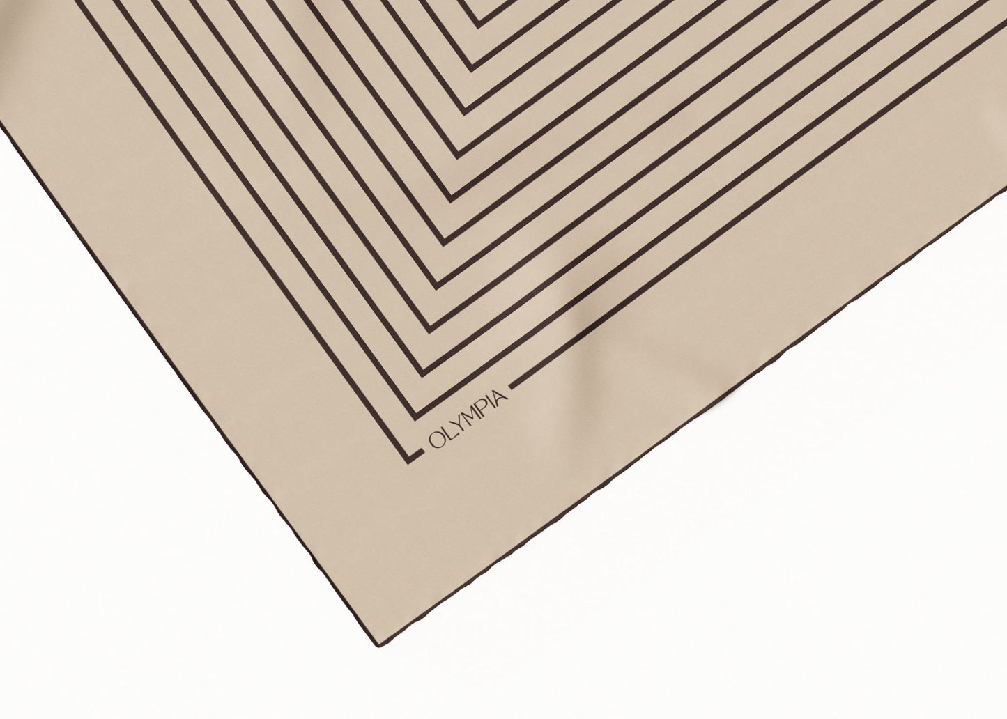 Chloe Vanilla Almond/Coffee Bean Scarf - 89x89cm Silk Twill