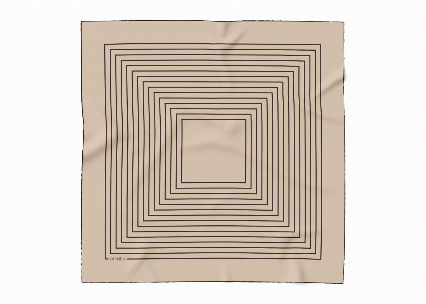 Chloe Vanilla Almond/Coffee Bean Scarf - 89x89cm Silk Twill