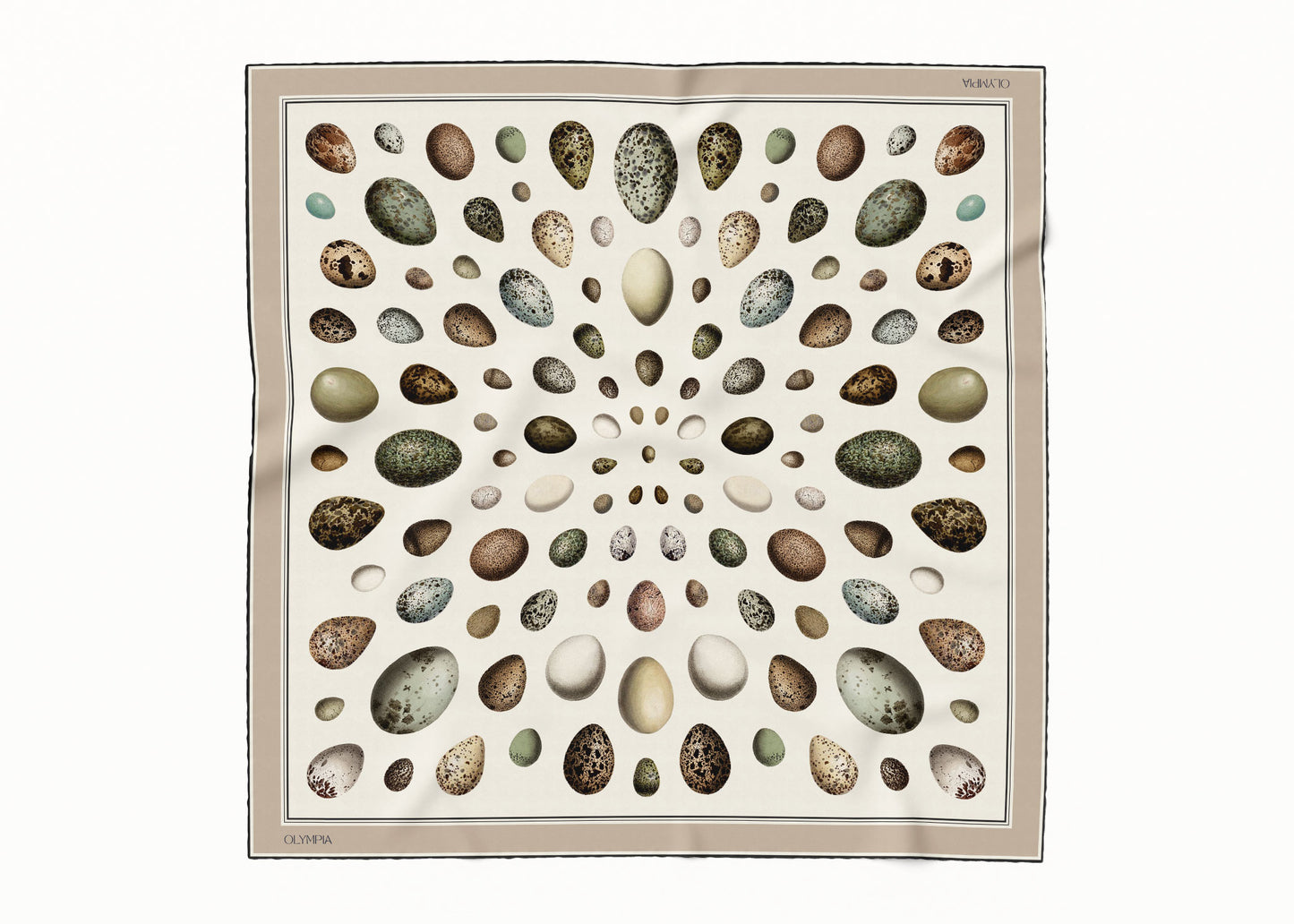 Gaia Beige Collector's Edition Silk Scarf - 89x89cm | A/W 2024 Collection (NZ)