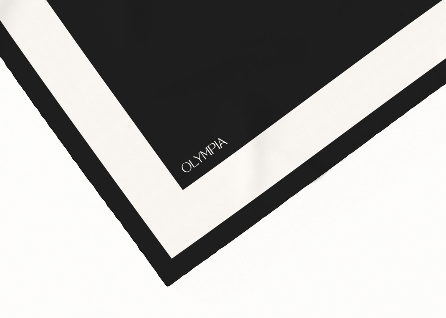 Imelda Ebony/Antique White Silk Cotton Scarf - 64x64cm