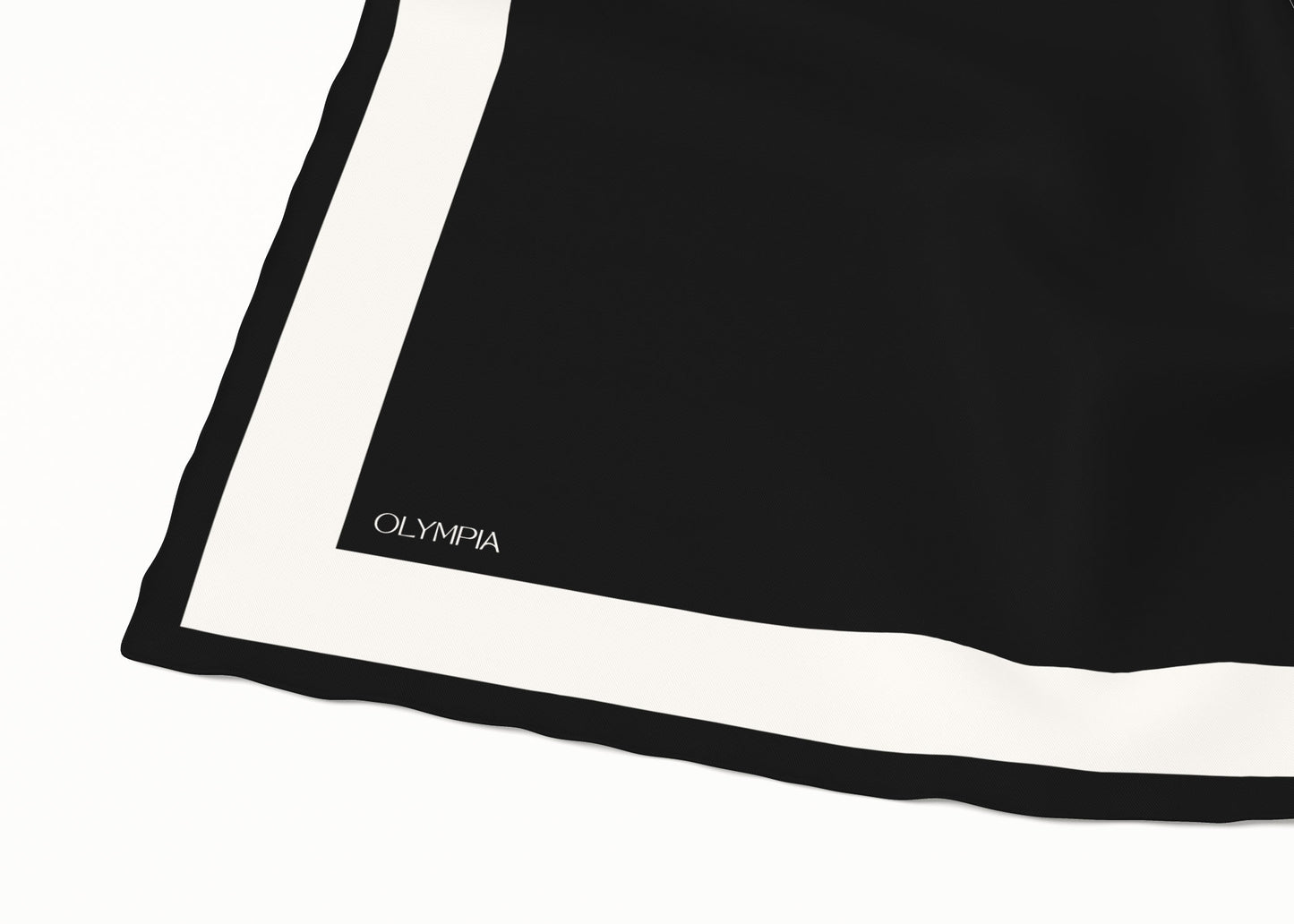 Imelda Ebony/Antique White Silk Cotton Scarf - 64x64cm