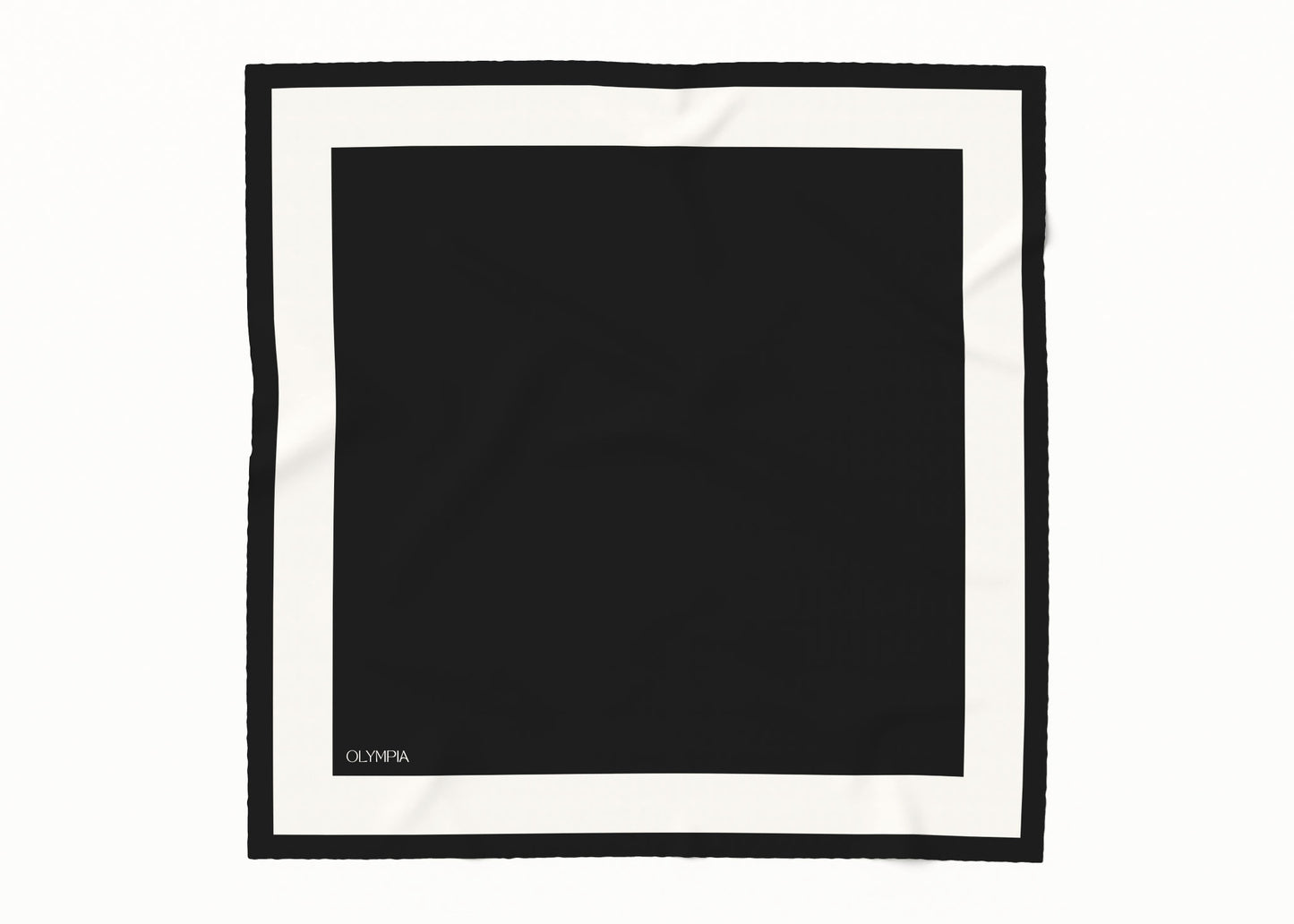 Imelda Ebony/Antique White Silk Cotton Scarf - 64x64cm