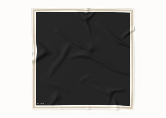 Grace Coal/Antique White/Oat Silk Scarf - 89x89cm