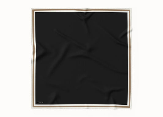 Grace Ebony/Dove/Tobacco Silk Scarf - 89x89cm