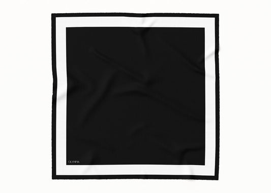 Imelda Ebony/Paper White Scarf - 89x89cm Silk Twill