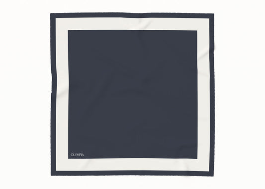 Imelda Galaxy/Coconut Milk White Silk Cotton Scarf - 64x64cm