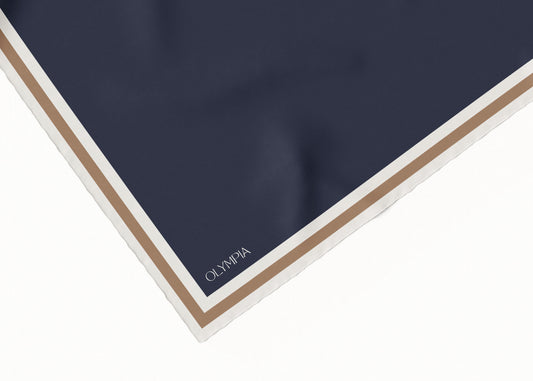 Grace Admiral/Antique White/Caramel Silk Scarf - 89x89cm