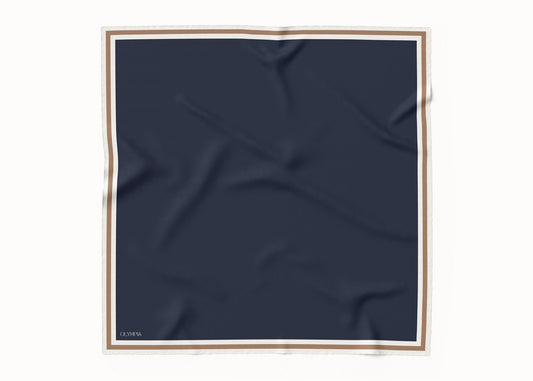 Grace Admiral/Antique White/Caramel Silk Scarf - 89x89cm