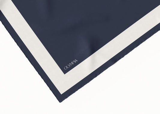 Imelda Admiral/Snow White Scarf - 89x89cm Silk Twill