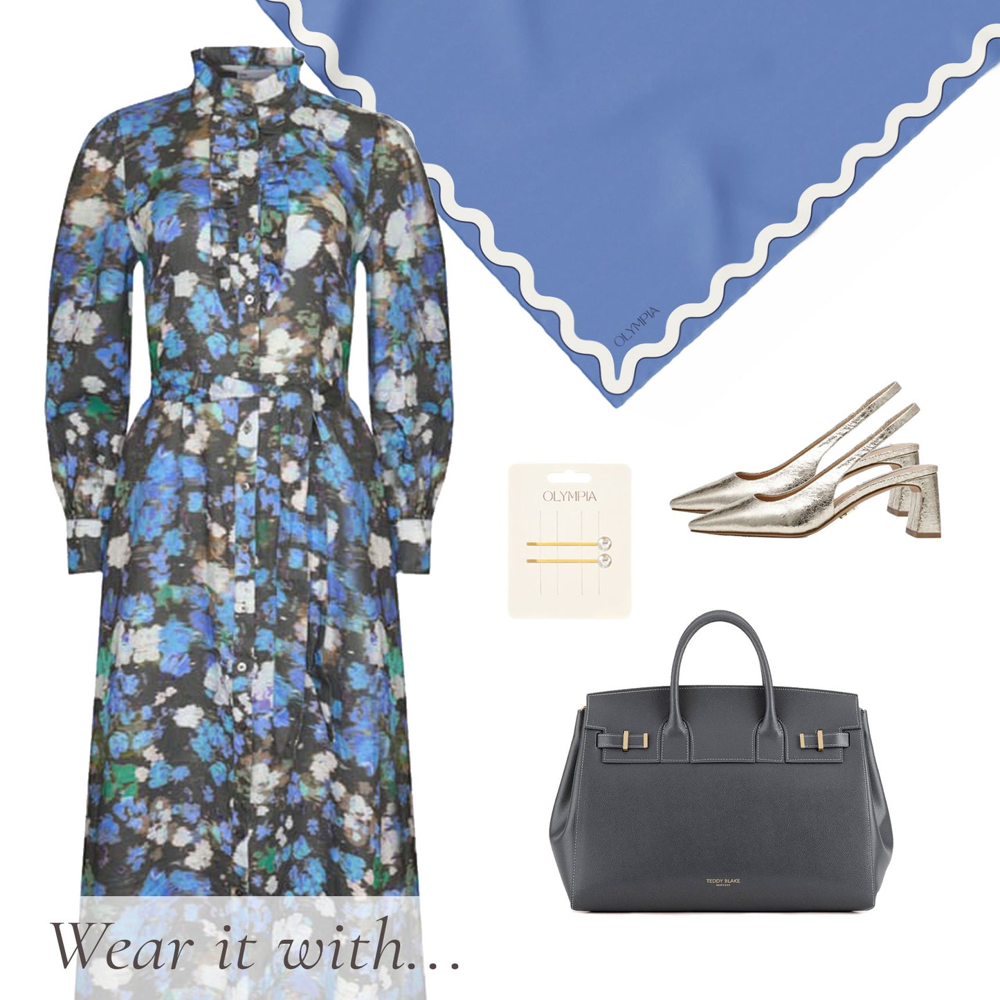 Sophie Granada Sky Silk Scarf - 89x89cm - Imperfect