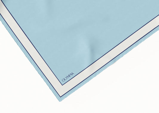 Delphine Aqua Frost Scarf - 89x89cm Silk Twill - Imperfect