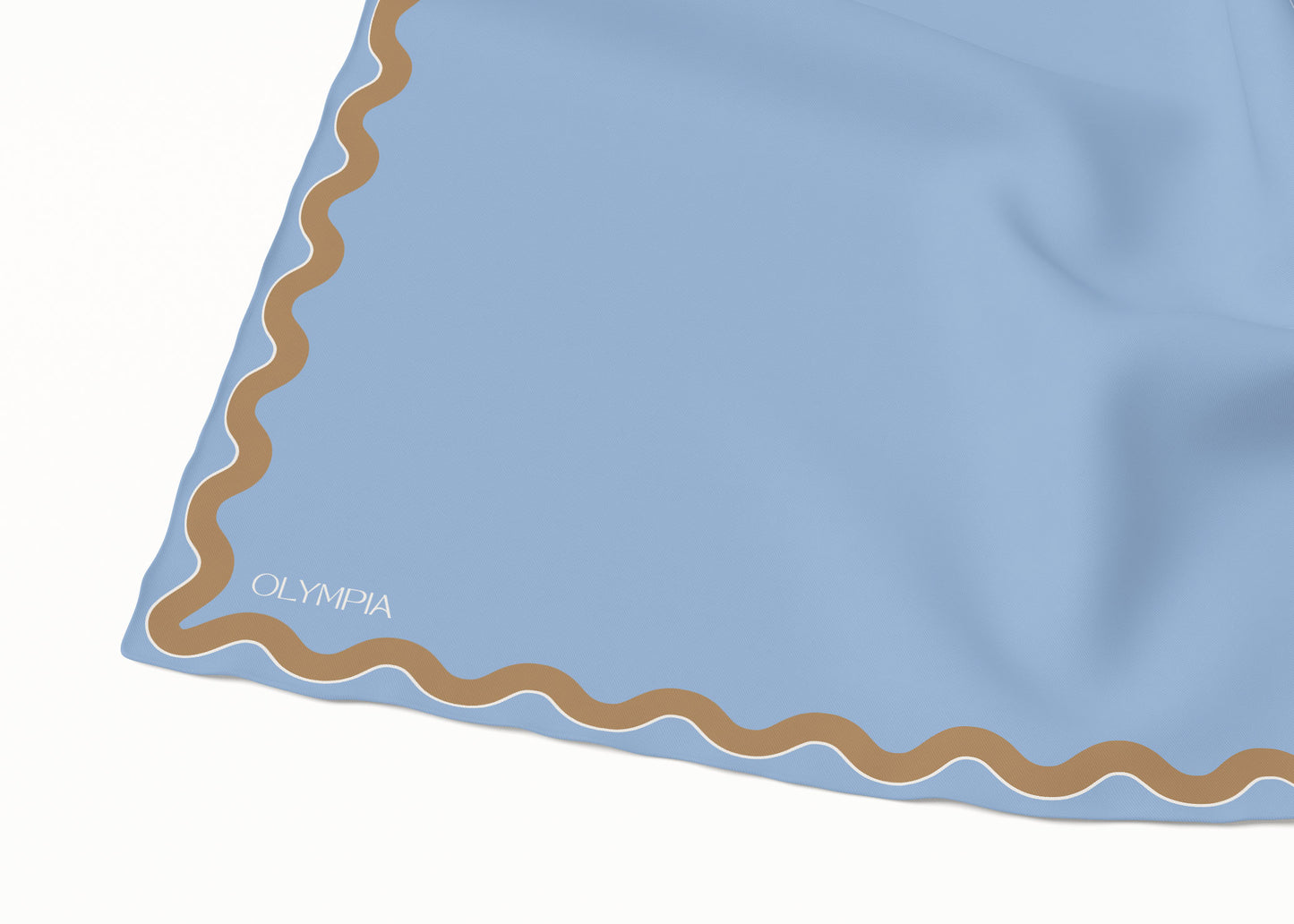 Sophie Bluebird/Croissant Scarf - 54x54cm Silk Cotton