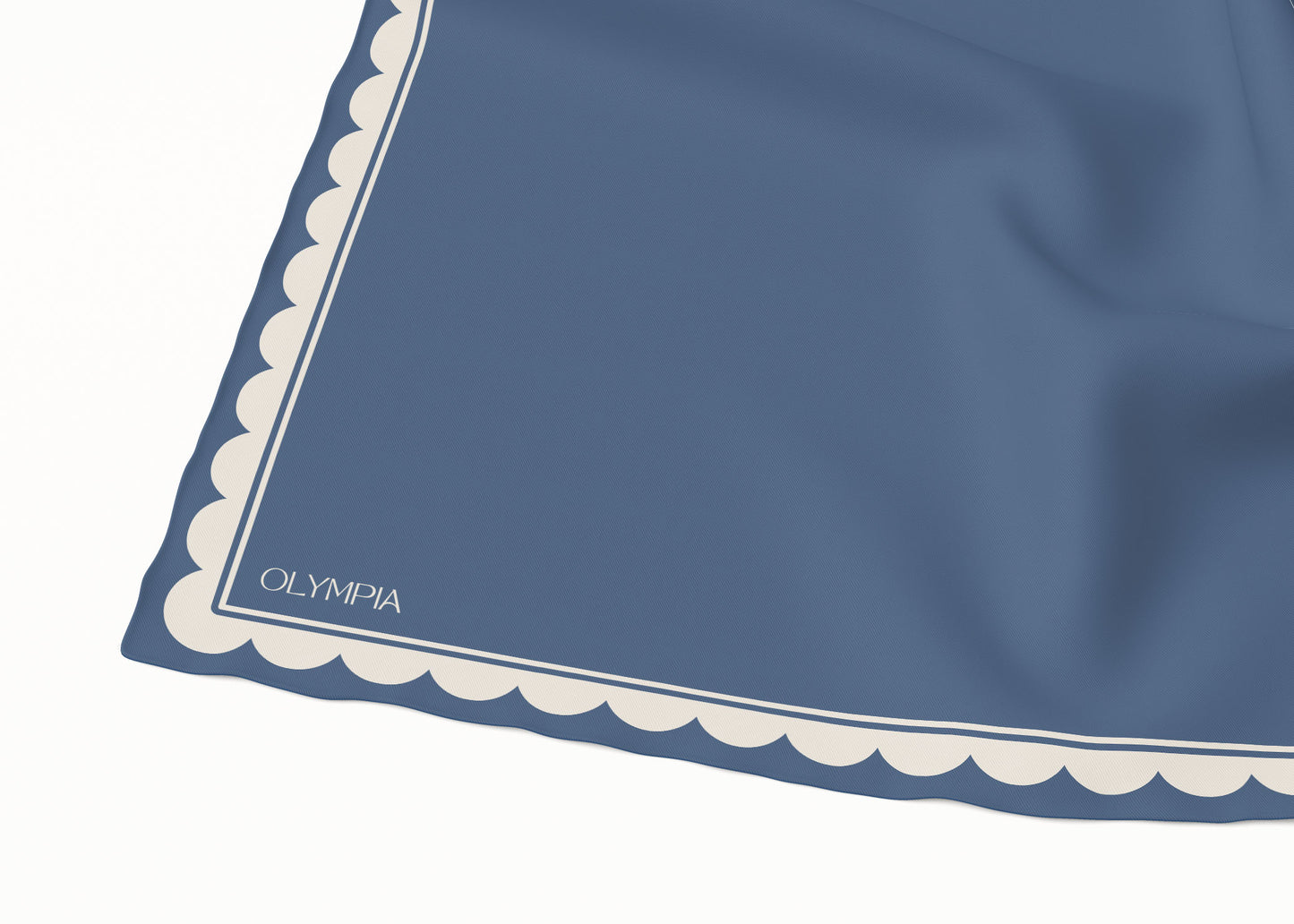Matilda Ocean Cream Silk Cotton Scarf - 54x54cm