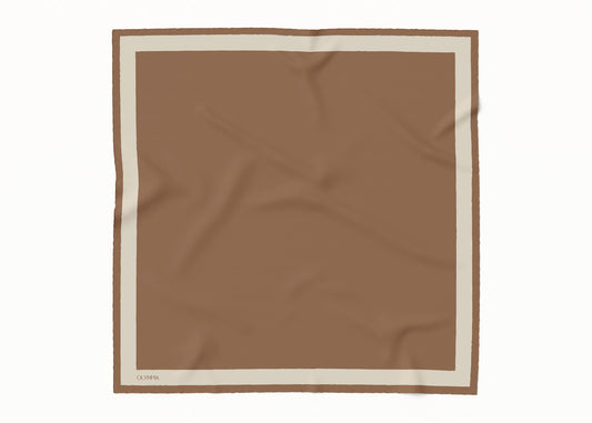 Dimity Tan Scarf - 89x89cm Silk Twill