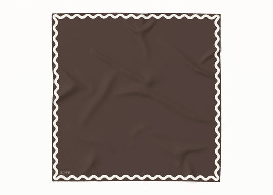 Sophie Cocoa Cream Scarf - 89x89cm Silk Twill - Imperfect