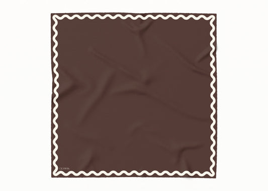 Sophie Cocoa Cream Scarf - 89x89cm Silk Twill - Imperfect