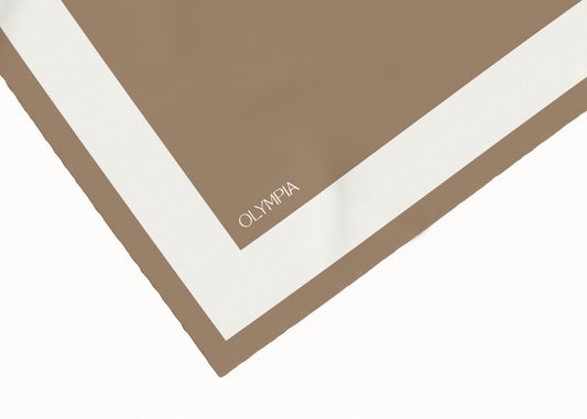 Imelda Tobacco/Dove Silk Cotton Scarf - 64x64cm
