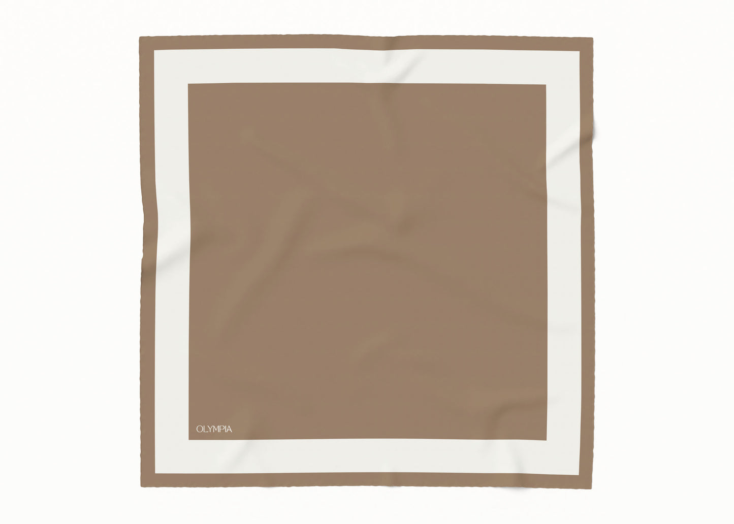 Imelda Tobacco/Dove Silk Cotton Scarf - 64x64cm