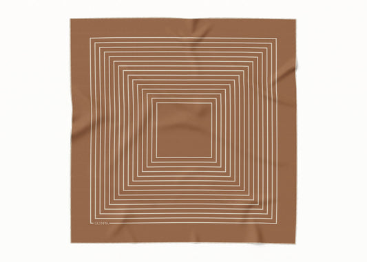 Chloe Tan/Sand Scarf - 89x89cm Silk Twill