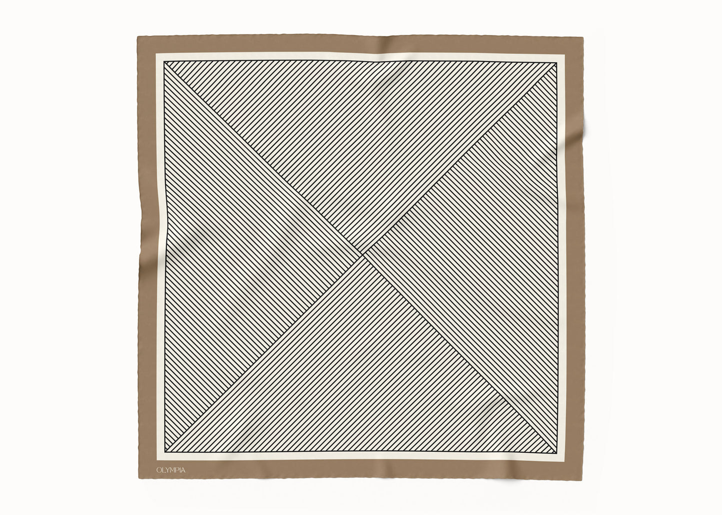 Rhea Tobacco/Ricecake/Ebony Silk Scarf - 89x89cm - Imperfect