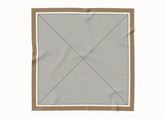 Rhea Tobacco/Ricecake/Ebony Scarf - 89x89cm Silk Twill - Imperfect