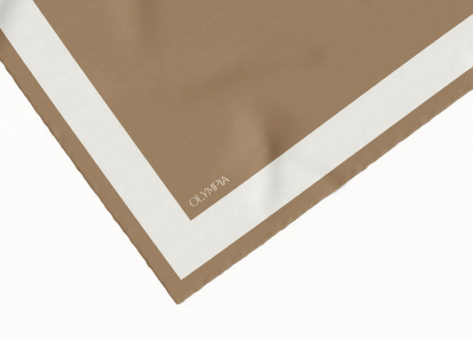 Imelda Tobacco/Dove Scarf - 89x89cm Silk Twill - Imperfect