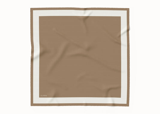 Imelda Tobacco/Dove Scarf - 89x89cm Silk Twill