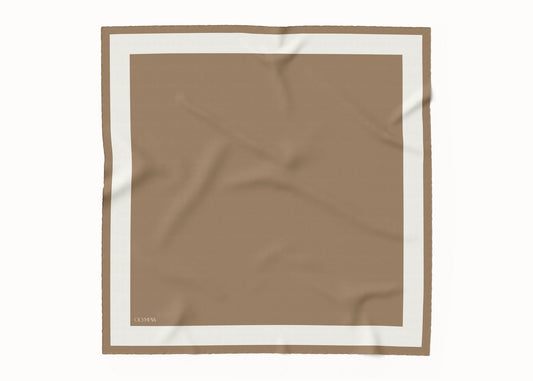 Imelda Tobacco/Dove Scarf - 89x89cm Silk Twill - Imperfect