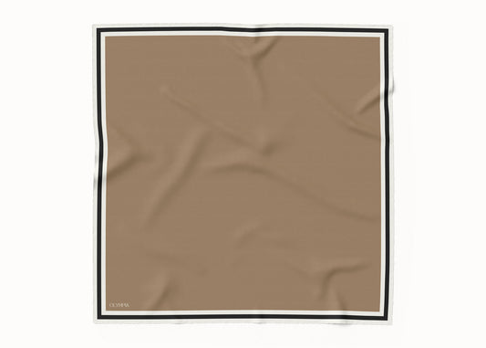 Grace Tobacco/Dove/Coal Silk Scarf - 89x89cm