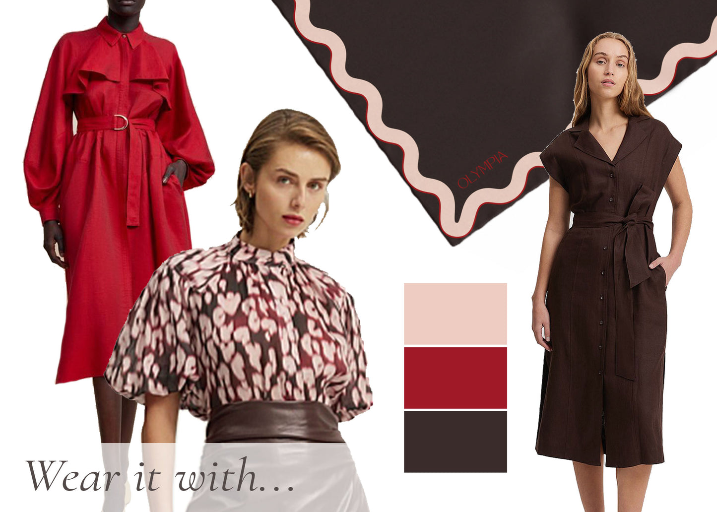 Sophie Cherry Ripe Silk Scarf - 89x89cm
