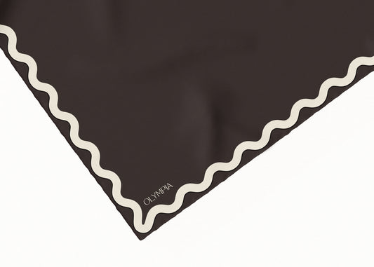 Sophie Dark Chocolate/Cotton Scarf - 89x89cm Silk Twill
