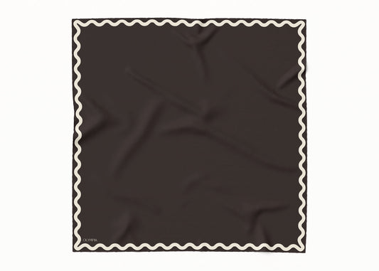 Sophie Dark Chocolate/Cotton Scarf - 89x89cm Silk Twill